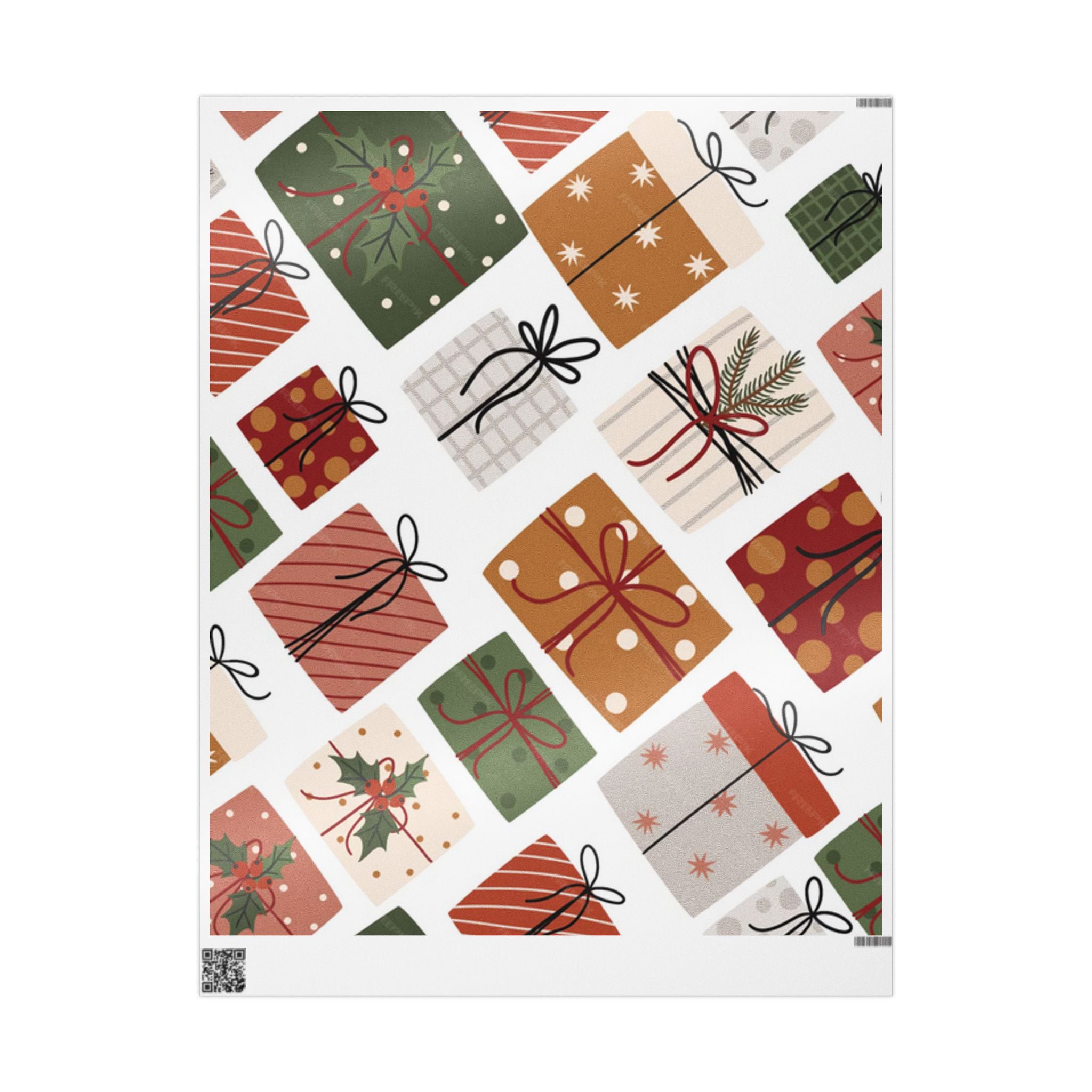 Holiday Gift Wrap Paper - Festive Presents Pattern (Christmas Wrapping Paper)