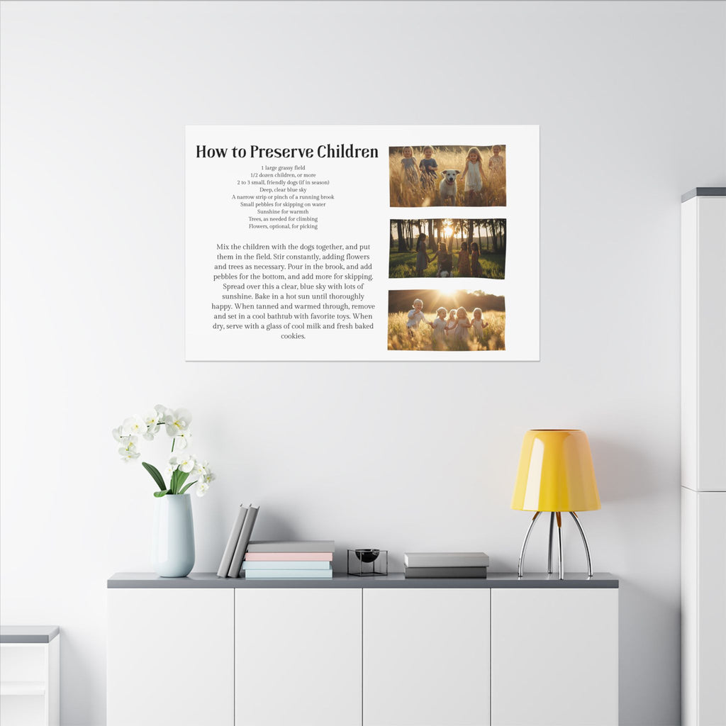 How to Preserve Children Canvas Wall Art — Whimsical Family Quote Print