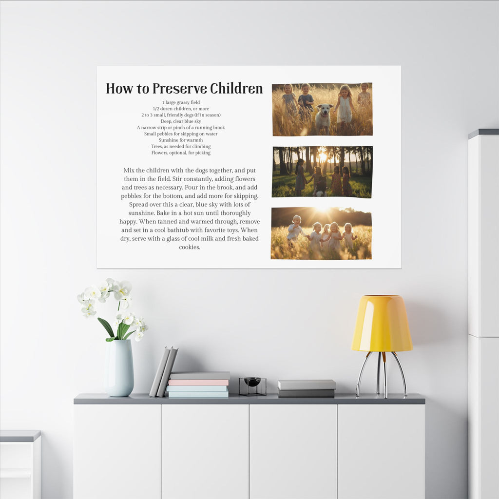 How to Preserve Children Canvas Wall Art — Whimsical Family Quote Print