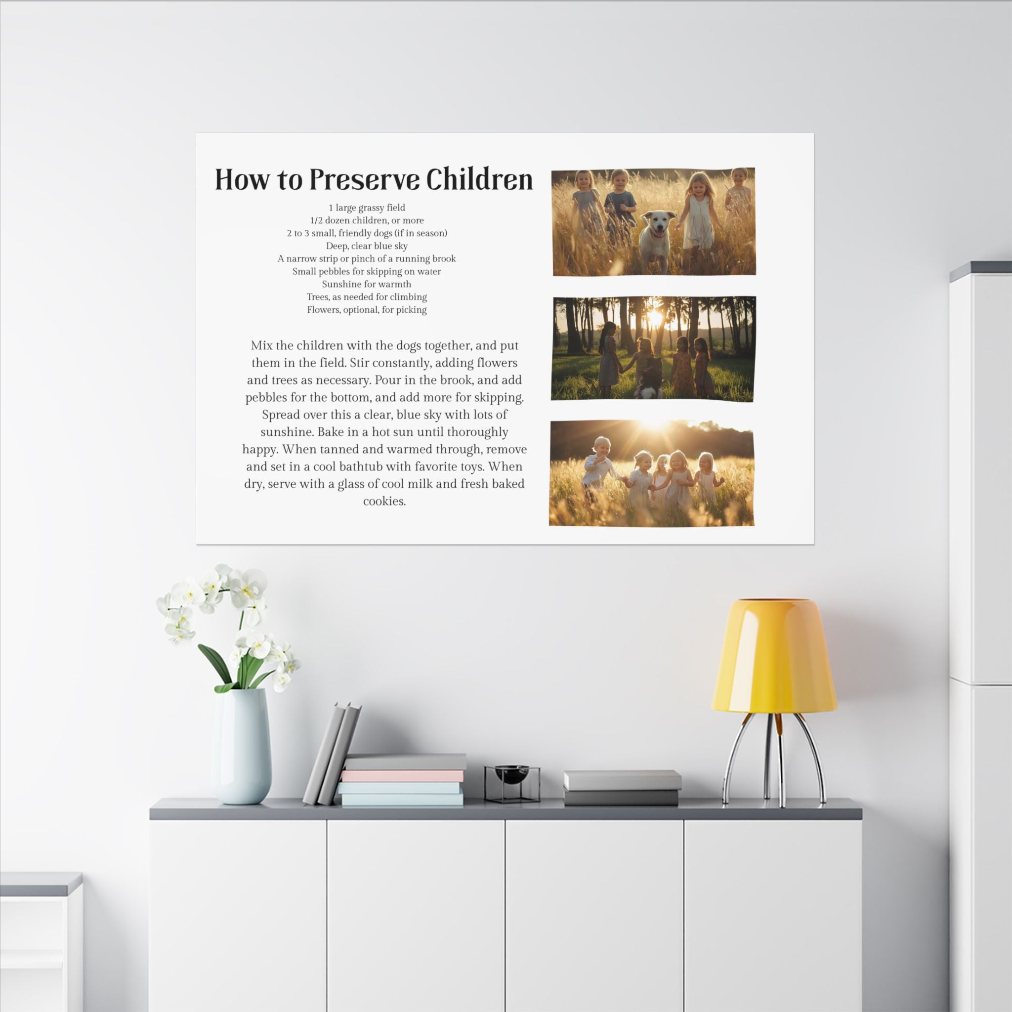 How to Preserve Children Canvas Wall Art — Whimsical Family Quote Print