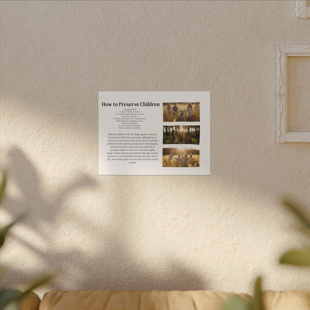 How to Preserve Children Canvas Wall Art — Whimsical Family Quote Print
