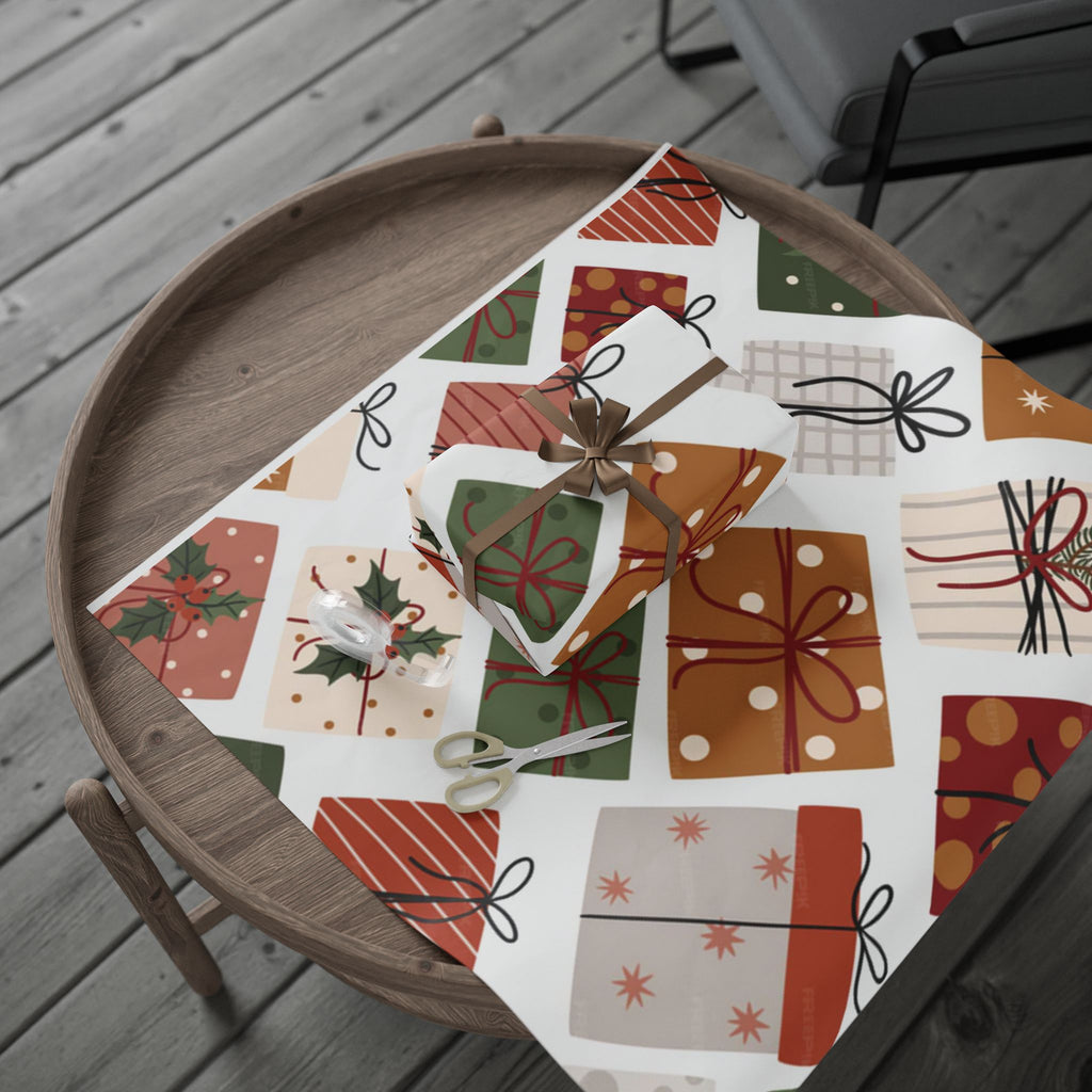 Holiday Gift Wrap Paper - Festive Presents Pattern (Christmas Wrapping Paper)