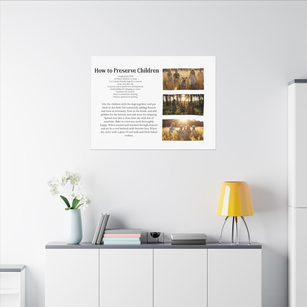 How to Preserve Children Canvas Wall Art — Whimsical Family Quote Print