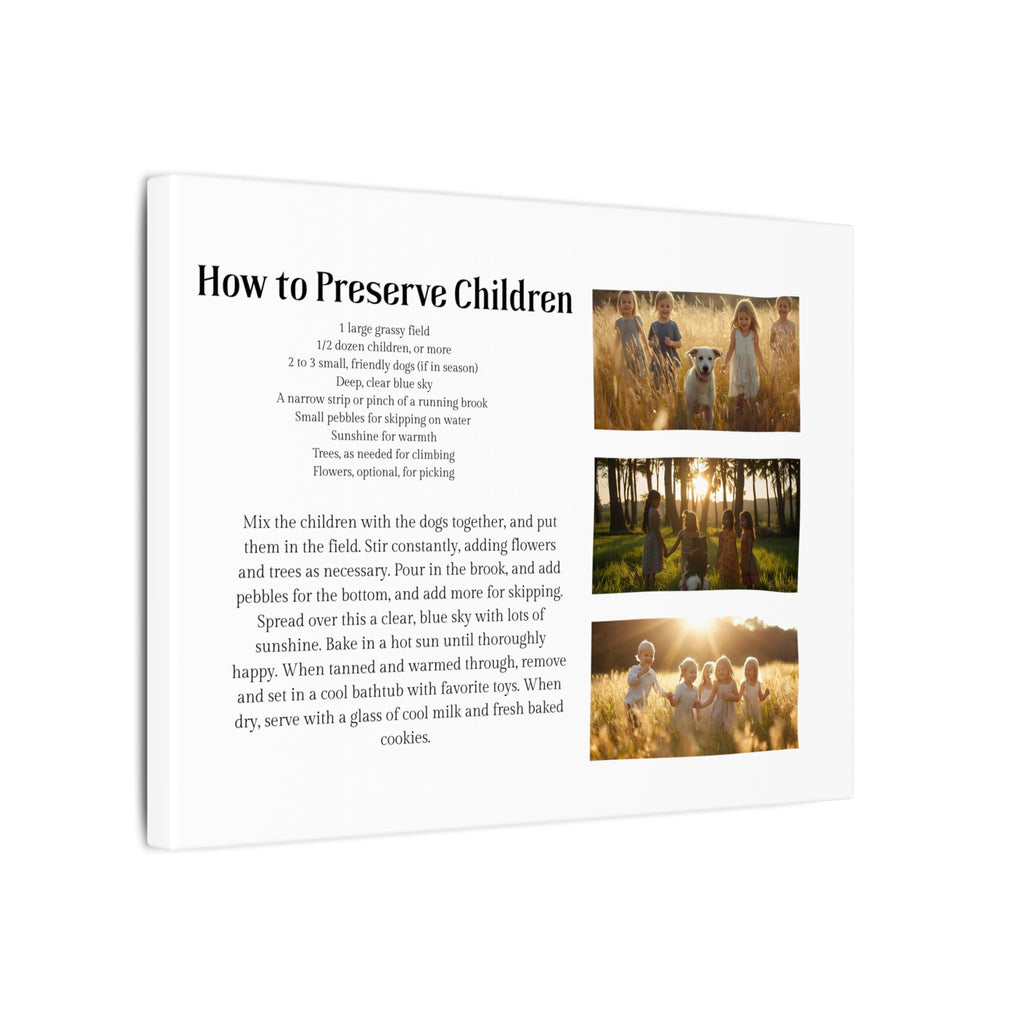 How to Preserve Children Canvas Wall Art — Whimsical Family Quote Print