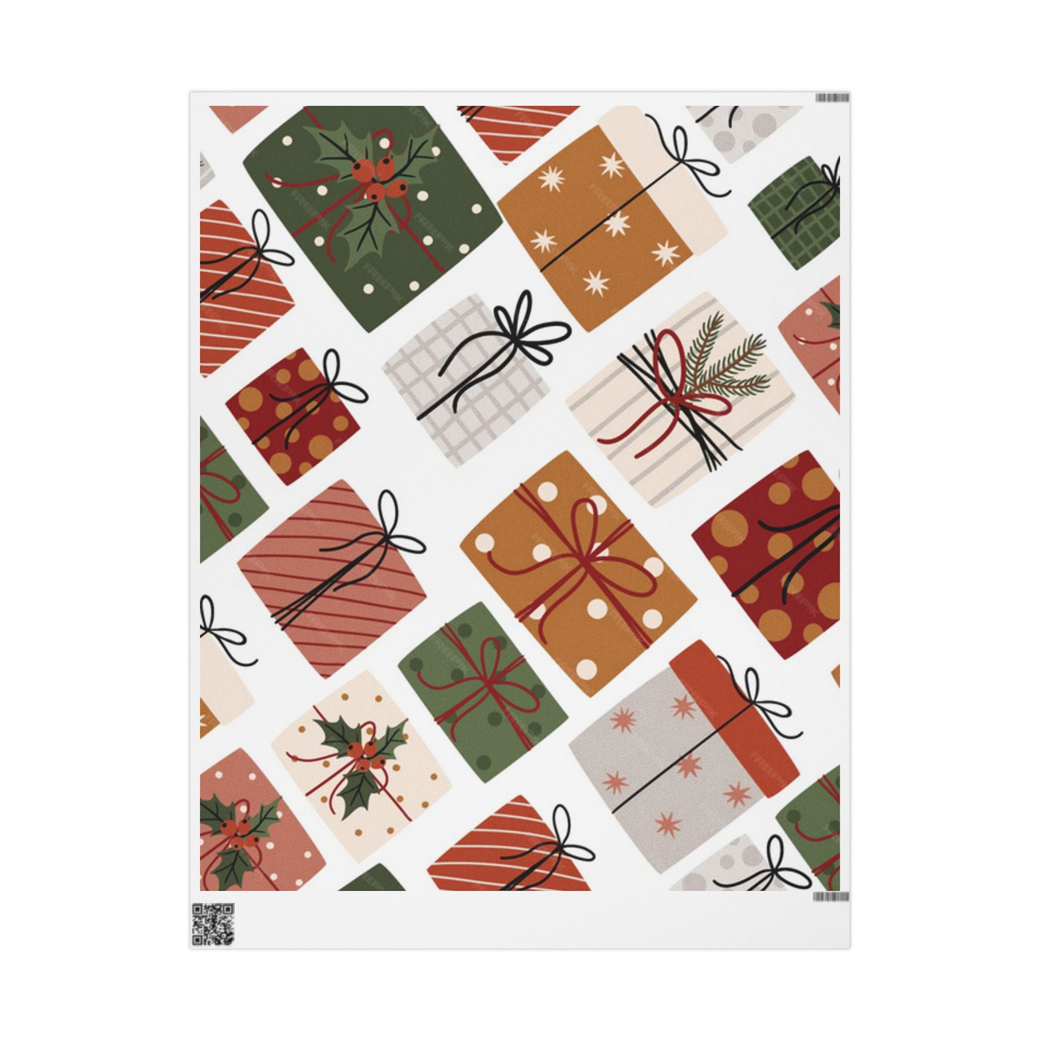 Holiday Gift Wrap Paper - Festive Presents Pattern (Christmas Wrapping Paper)