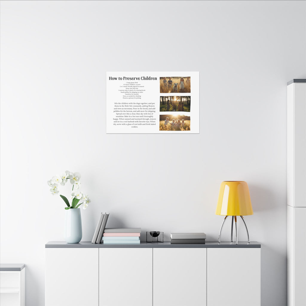 How to Preserve Children Canvas Wall Art — Whimsical Family Quote Print
