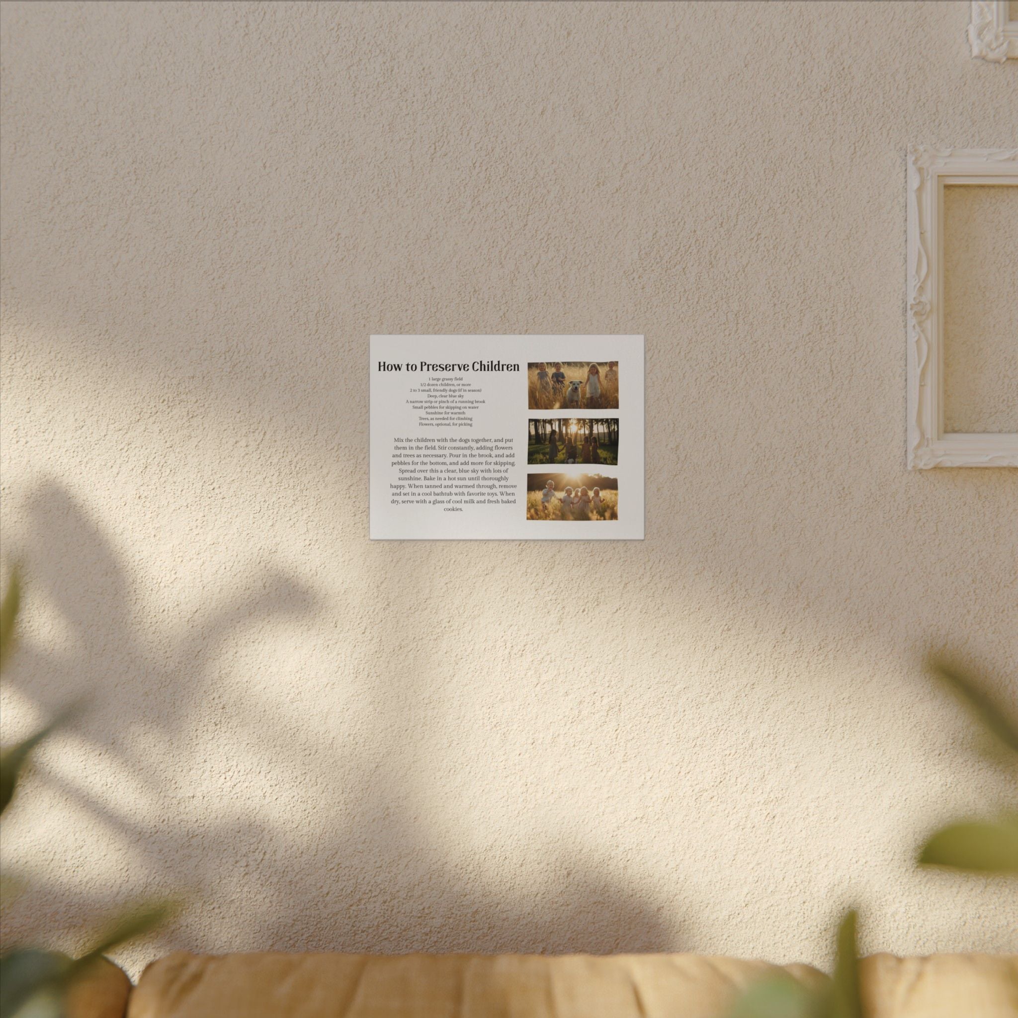 How to Preserve Children Canvas Wall Art — Whimsical Family Quote Print