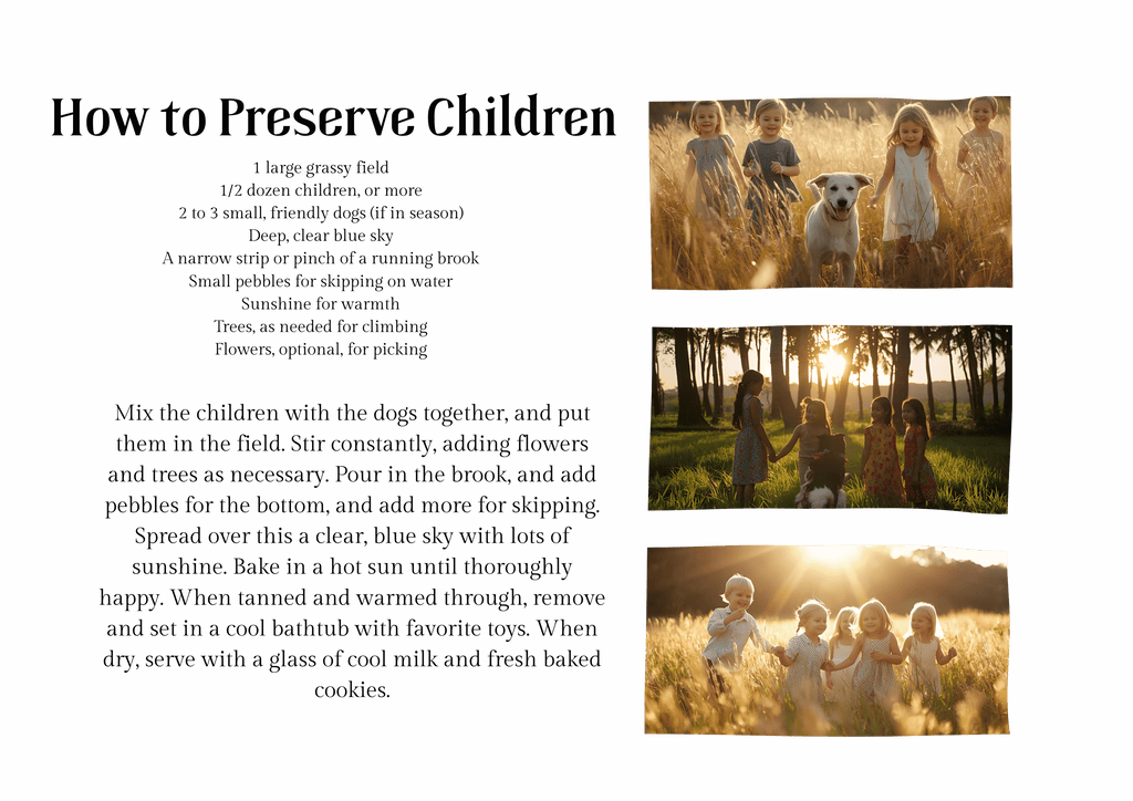 How to Preserve Children Canvas Wall Art — Whimsical Family Quote Print