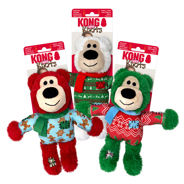 KONG Holiday Wild Knots Bear Assorted Md/Lg