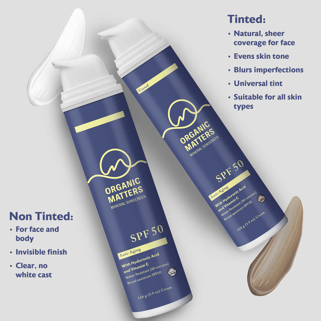 Organic Matters Mineral SPF50 with Hyaluronic Acid + Vitamin C - 100g