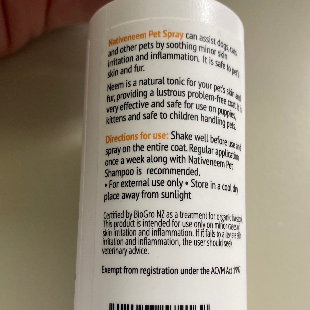 Organic Neem Pet Spray 125ml