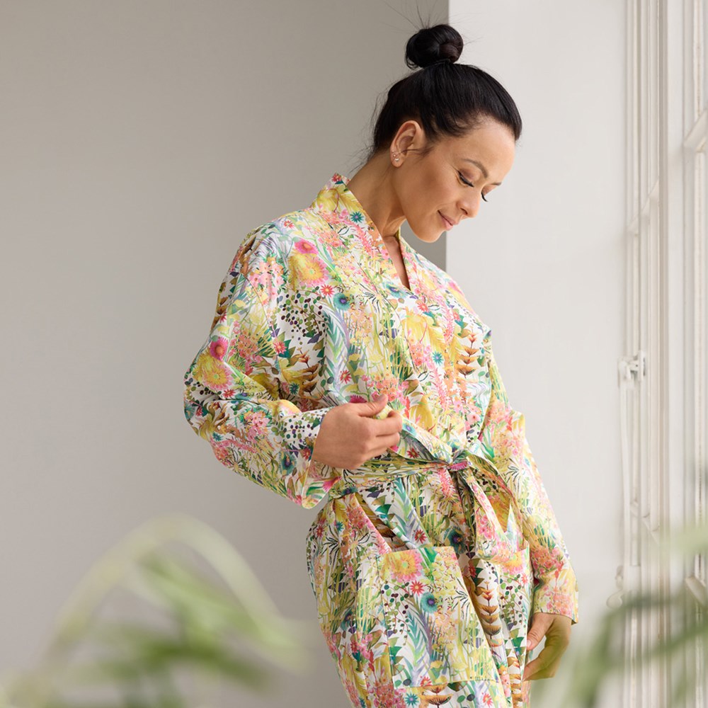 Cotton Printed Bathrobe Made With Liberty Fabric