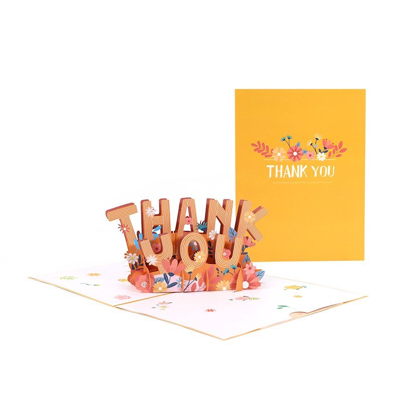 Lowrey THANK YOU 3D Pop-Up Greeting Card – Handcrafted Design